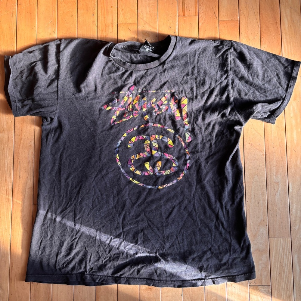 Stussy Geometric Pattern Logo Shirt size L